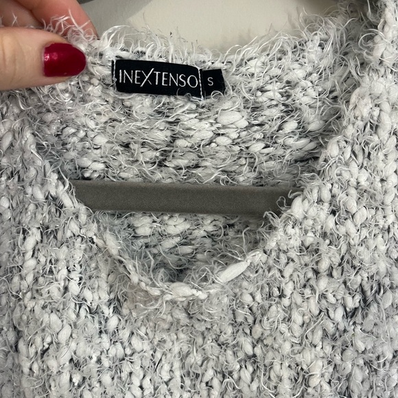 Eyelash soft grey cozy sweater y2k style small casual - Picture 3 of 6